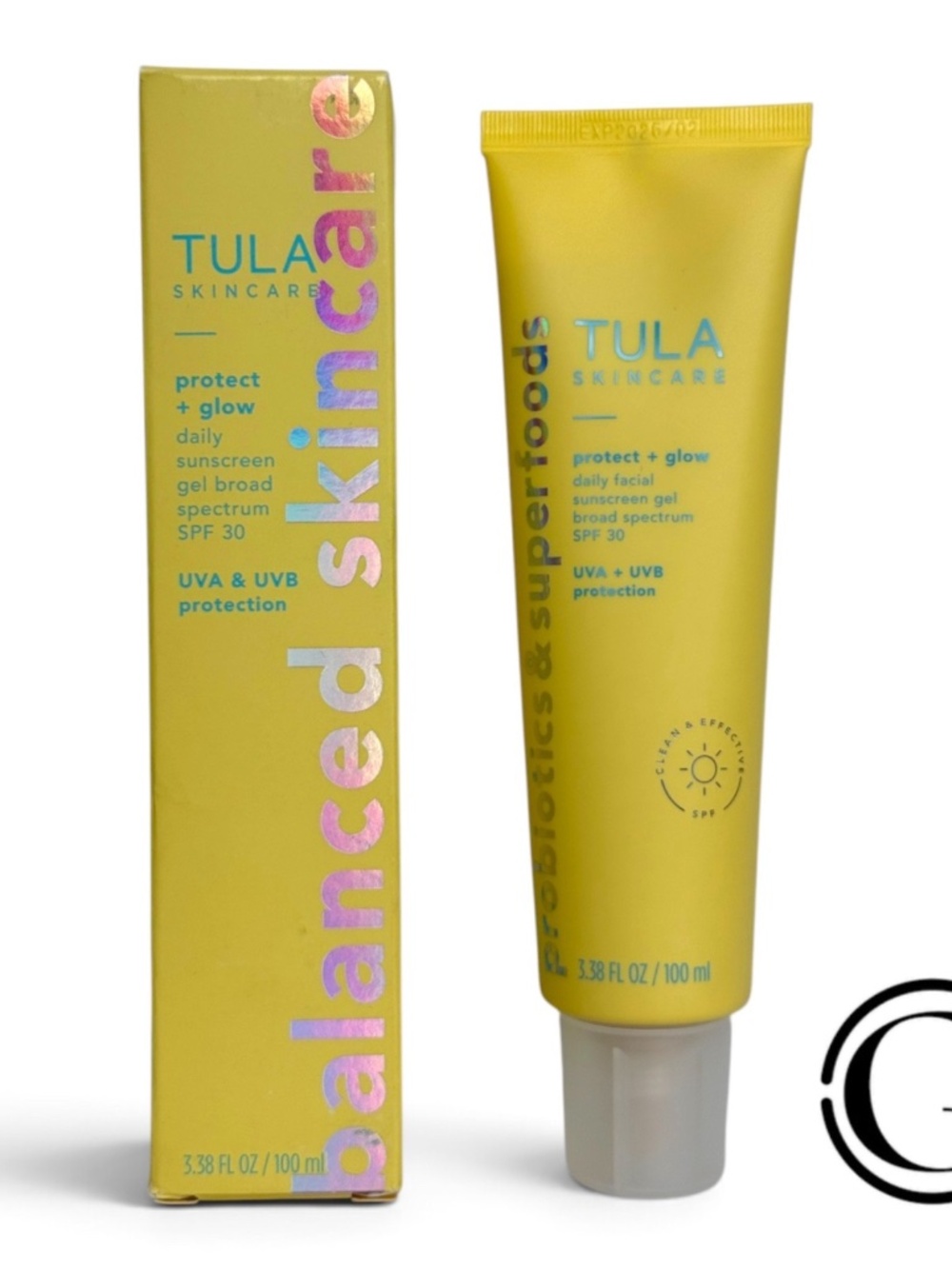 TULA Protect + Glow Daily Facial Sunscreen Gel SPF 30 3.4oz 100ml NIB